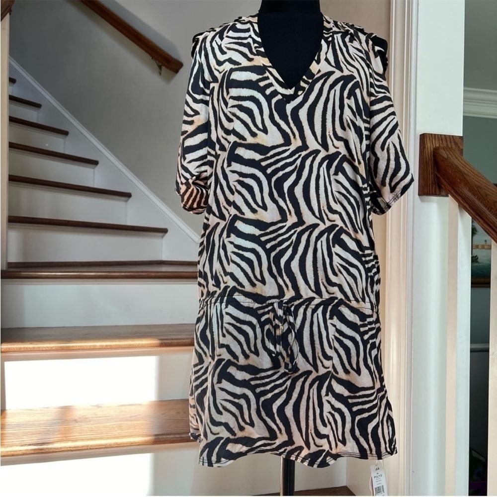 PilyQ Zebra Cut Out Cover Up Dress